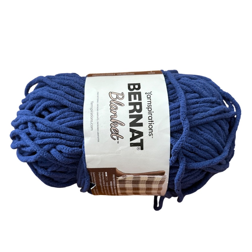Bernat‎ Blanket Yarn Lapis Blue Super Bulky 6 Chenille 10.5oz 300g 220yds